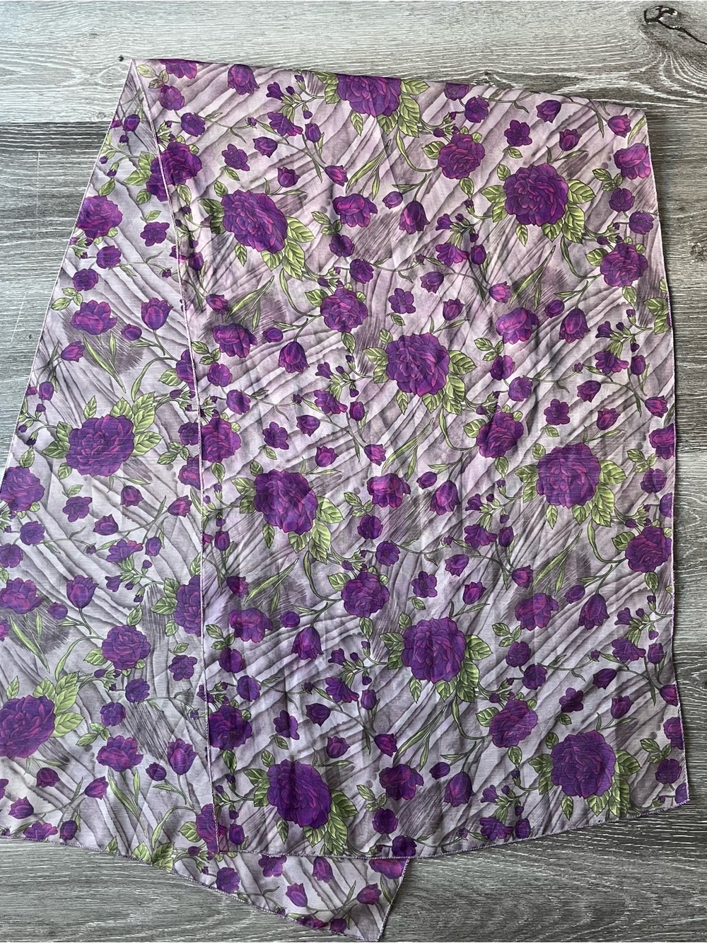 Sheer Purple Rose Scarf